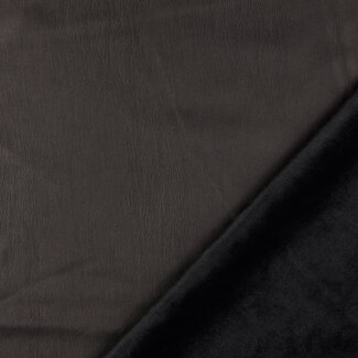 Leather fur stretch - zwart