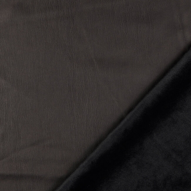 Leather fur stretch - zwart