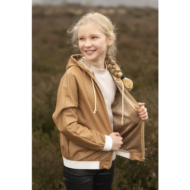 Leather fur stretch - zwart