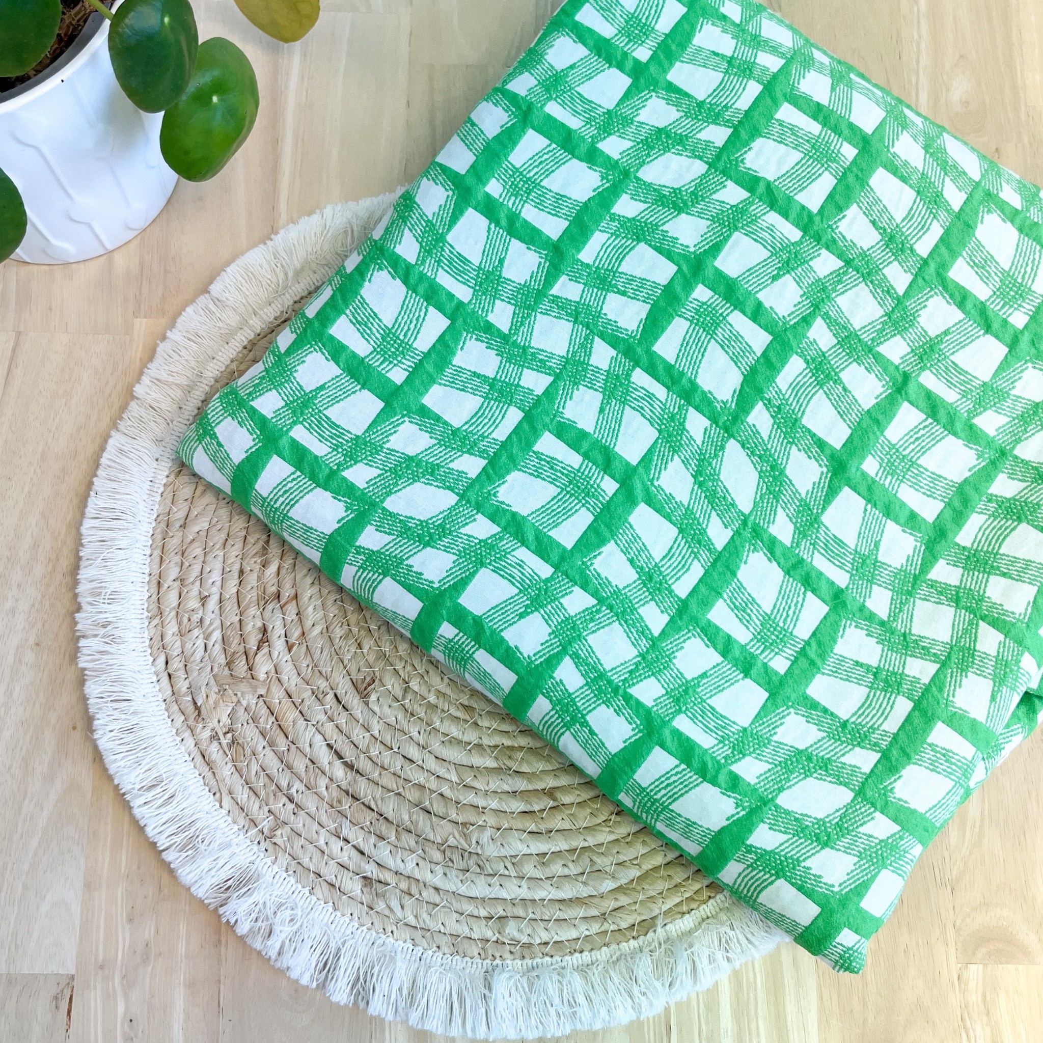 Hampton bays 2 island green jacquard Toverstof