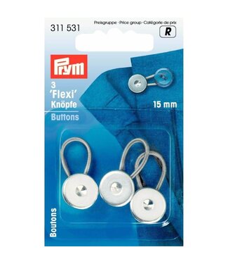 Flexi knopen met lus - 15mm