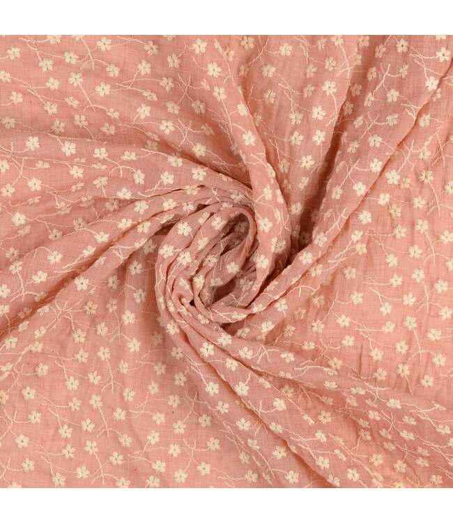 Embroided flower - blush