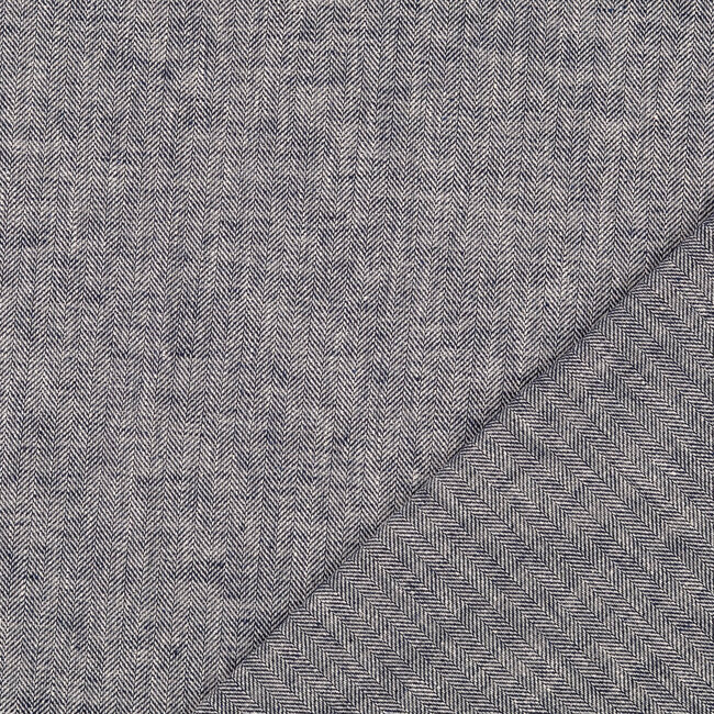 Linnen visgraat - navy