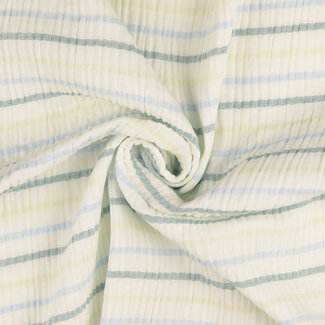 Double gauze streep - groen blauw