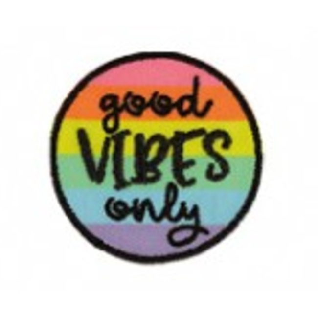 Strijkapplicatie - good vibes rainbow