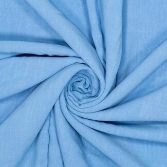 linnenviscose jacquard - ibiza blue