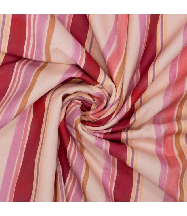 Pink stripes - linnenviscose