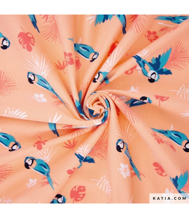 Katia Fabrics Jersey - Surf Parrots