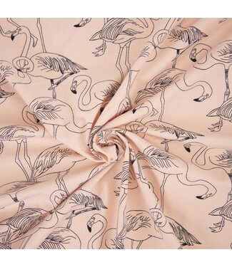 Katia Fabrics Jersey - coral flamingos
