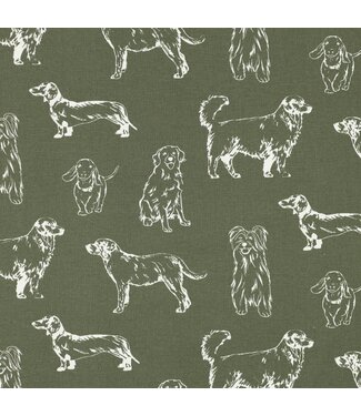 Poppy Canvas dogs - green