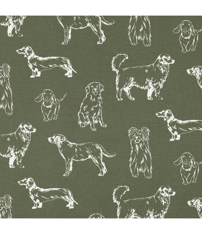 Canvas dogs - green
