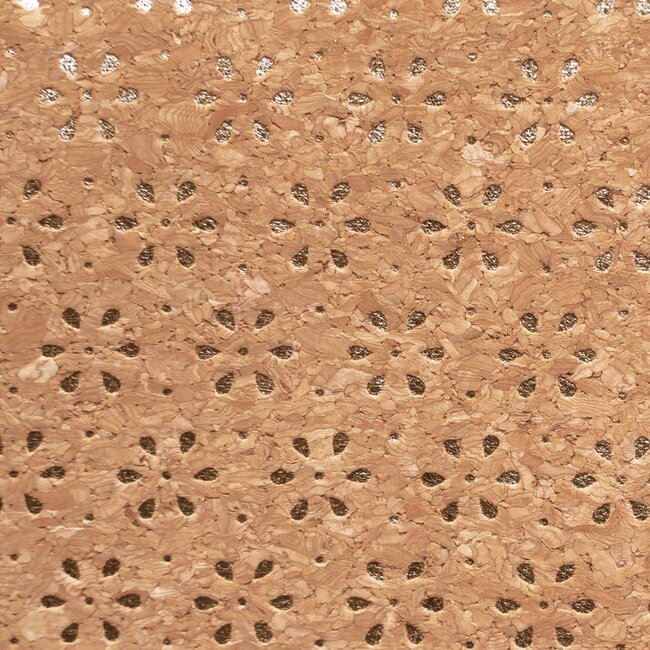 Kurk  gold - geo flowers 50 x 70cm