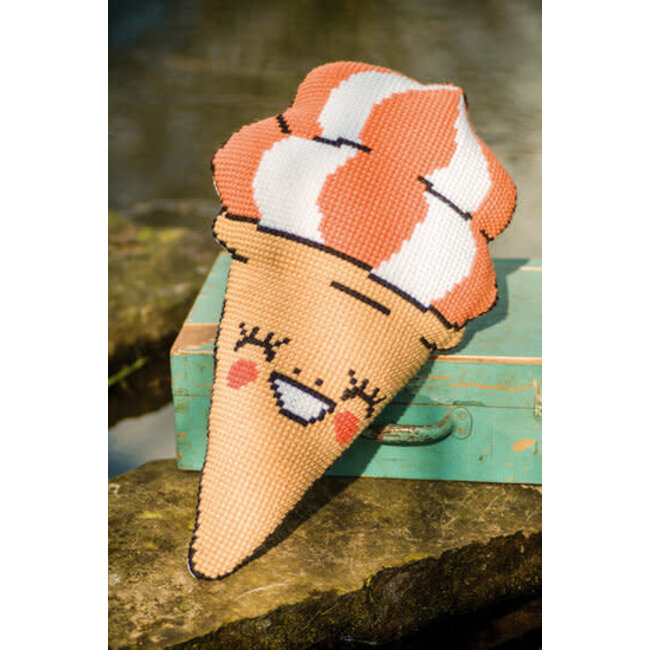 Kruissteekvormkussen - soft ice