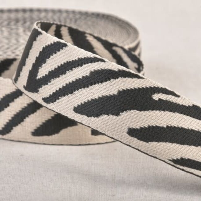 Tassenband 38mm breed - Zebra