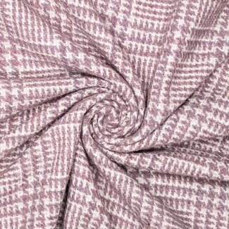 Mauve lurex check - mantelwol