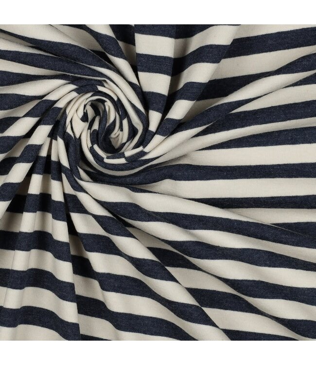 Jersey stripes - blue melange