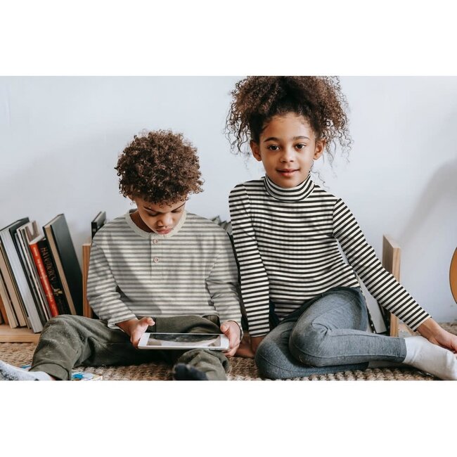 Jersey stripes - blue melange