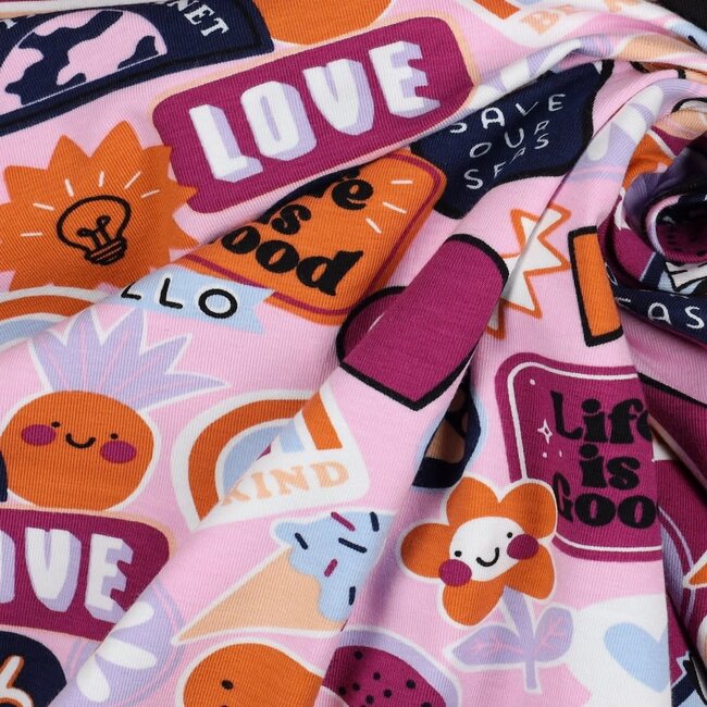 Jersey patches and stripes - light pink