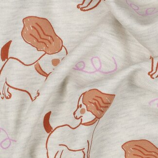 sweat melange dogs - ecru
