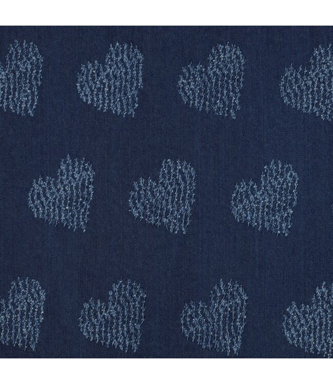 Jeans jacquard - hartjes