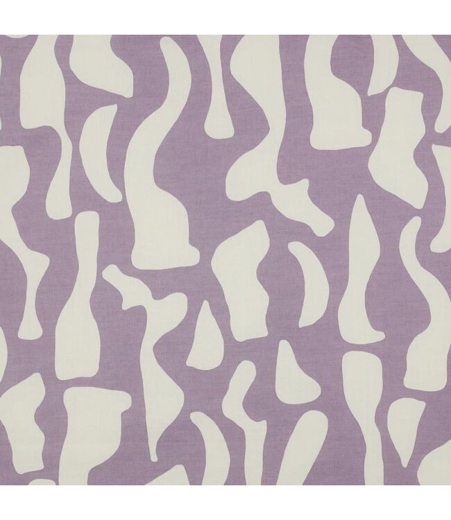 Cotton voile abstract - mauve