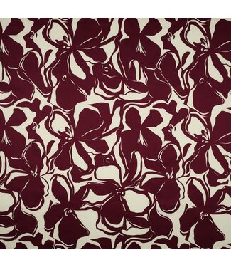 Cotton satin flowers - bordeaux