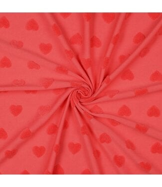 Towel hearts coral - tricot