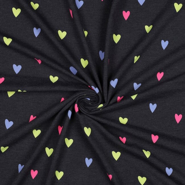 Neon hearts - jersey melange