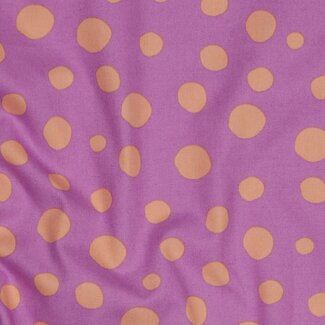 Dots peach purple - fine poplin