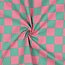 Green/pink check - coated cotton