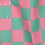Green/pink check - coated cotton