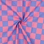 Blue/pink check - coated cotton