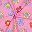 Pink happy flowers - coated cotton