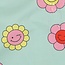 Mint happy flowers - coated cotton