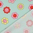 Mint happy flowers - coated cotton