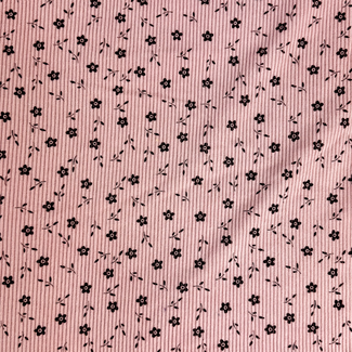 Rib cord - mini flowers pink