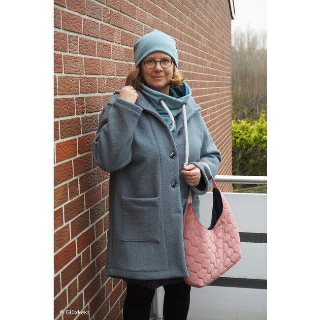 Naomi gekookte wol - koel blauw