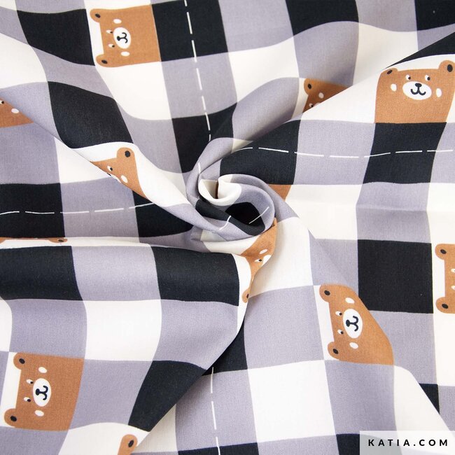 Country vichy bear - poplin