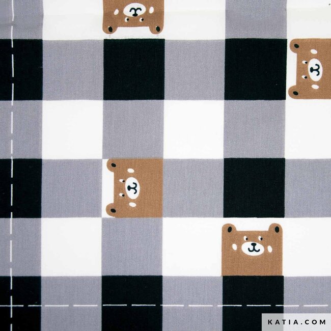 Country vichy bear - poplin