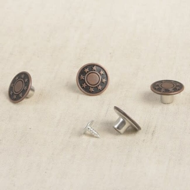 Jeansknoop 17mm 6 stuks