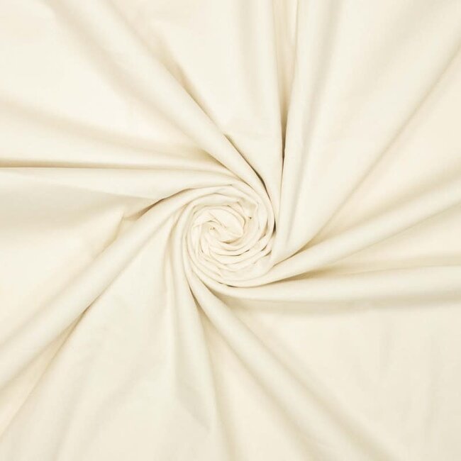 Stretchkatoen peach finish - ecru