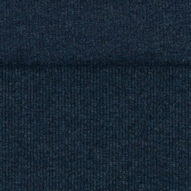 Boordstof rib - navy melange