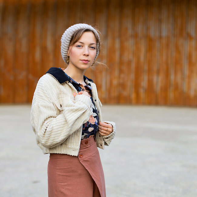 SYAS29 Corduroy brede rib - zandschelp