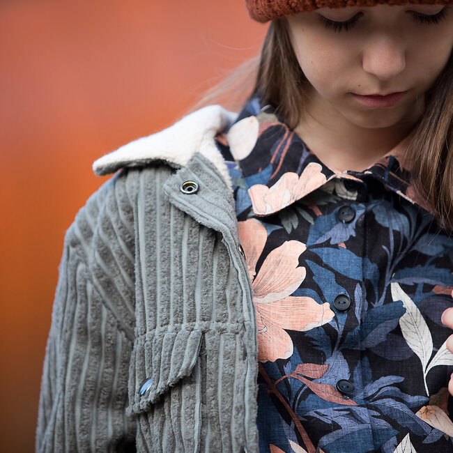 SYAS29 Corduroy brede rib - rokerig olijfgroen