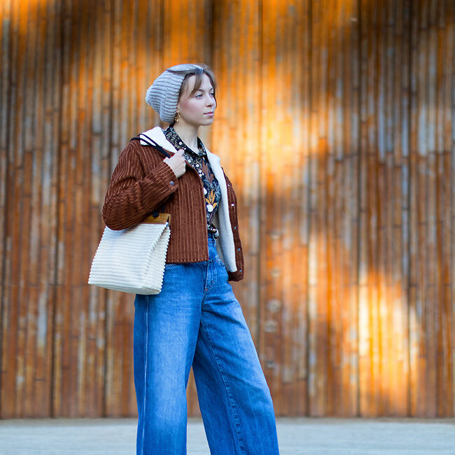 SYAS29 Corduroy brede rib - rustiekbruin