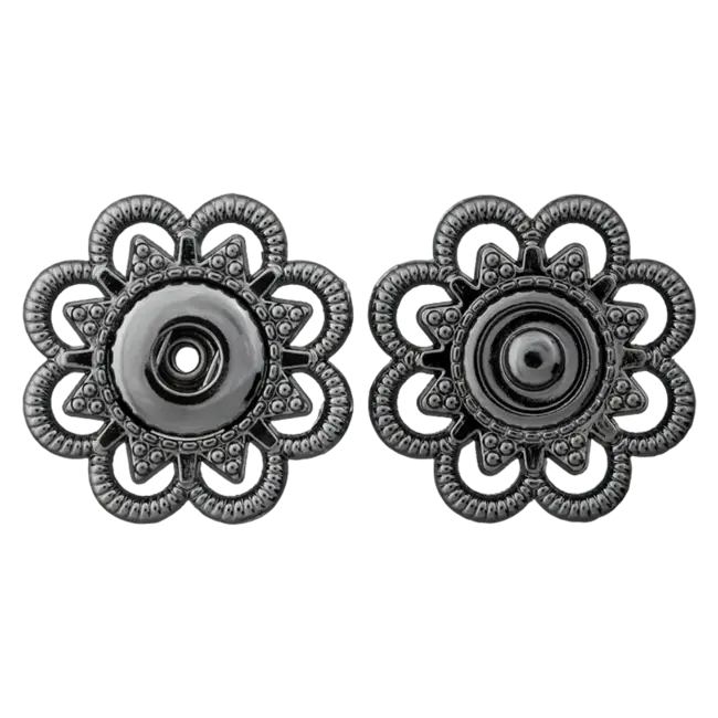 Manteldrukker flower - gunmetal