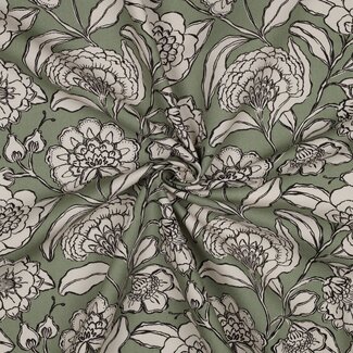 Canvas flowers - sage