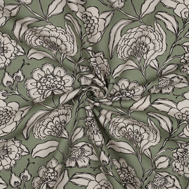Canvas flowers - sage