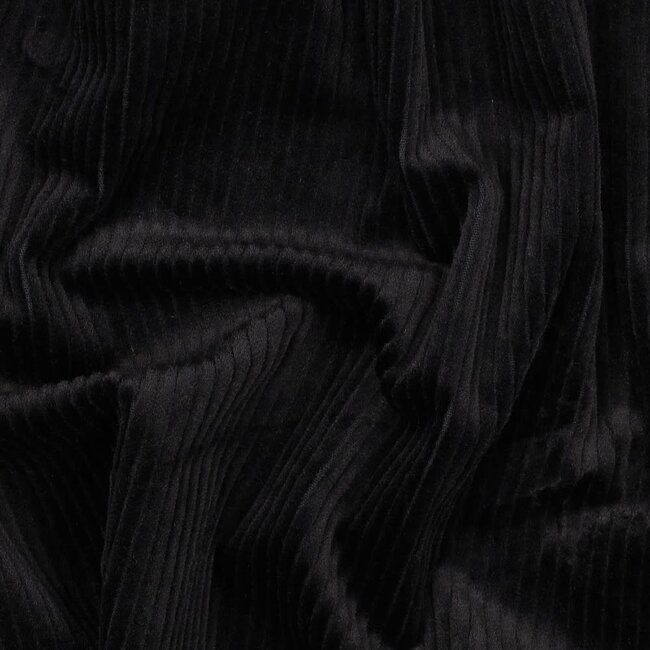 Washed corduroy stretch - zwart