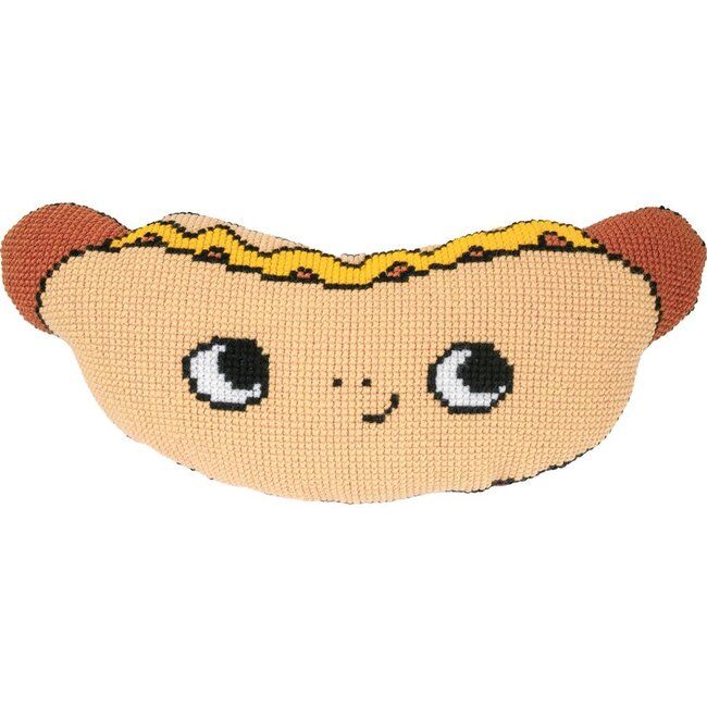 Kruissteekvormkussen - hotdog